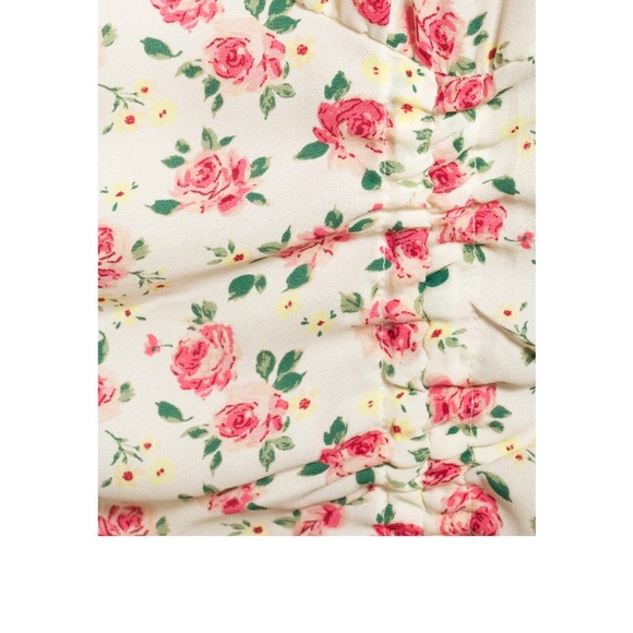 NWT Pink floral scrunch dress- size Small - Picture 2 of 11